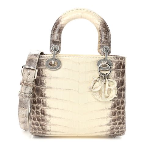 lady dior crocodile bag white|dior lambskin bag.